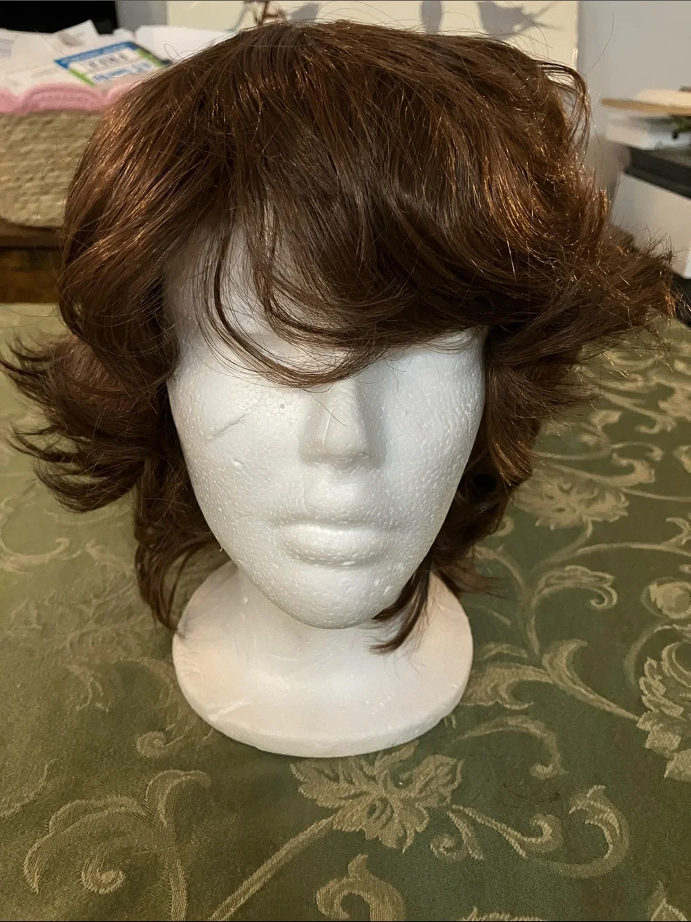 Short Layered Women's Wig in Chestnut with Soft Waves